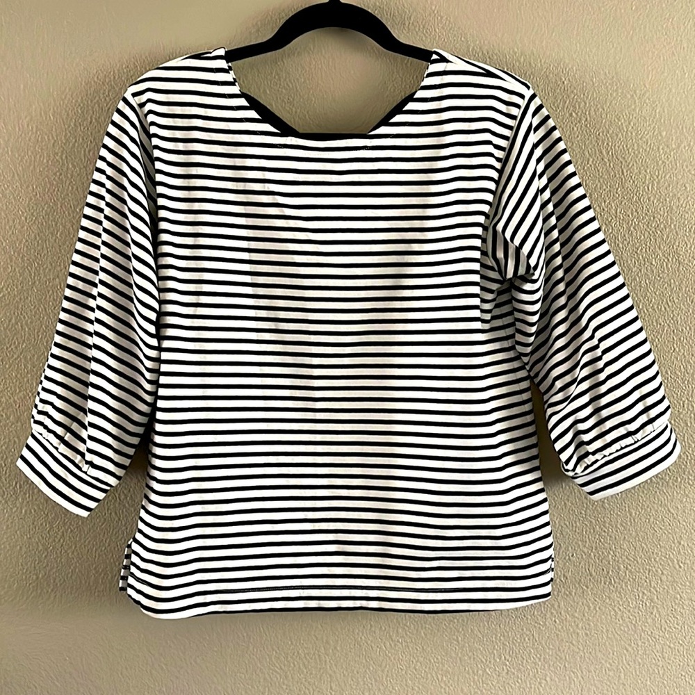 J. Crew Tie Back Striped Top